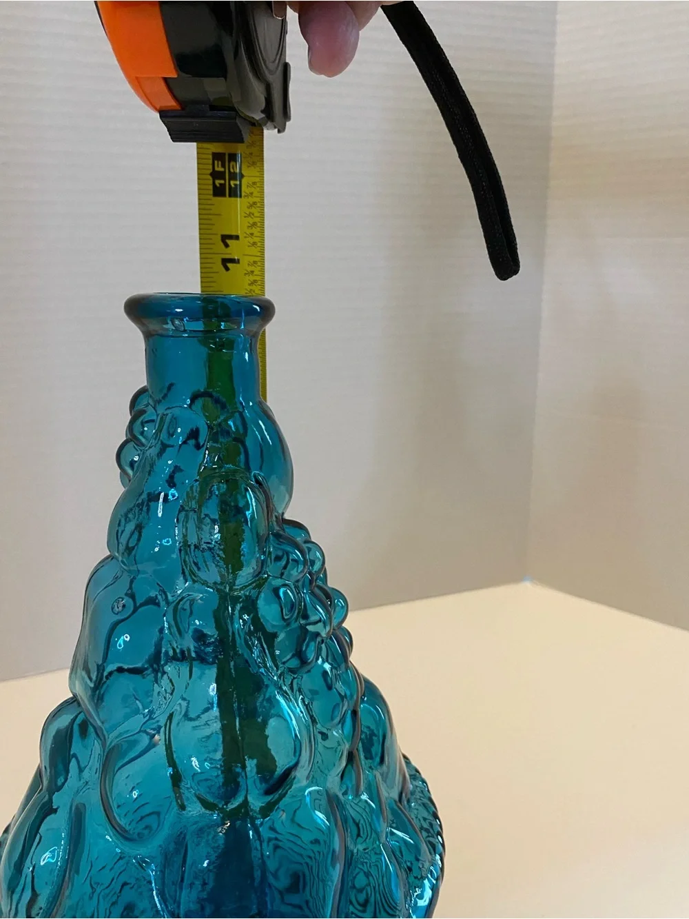 Vintage Blue Glass Fruit Decanter 10
